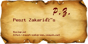Peszt Zakariás névjegykártya